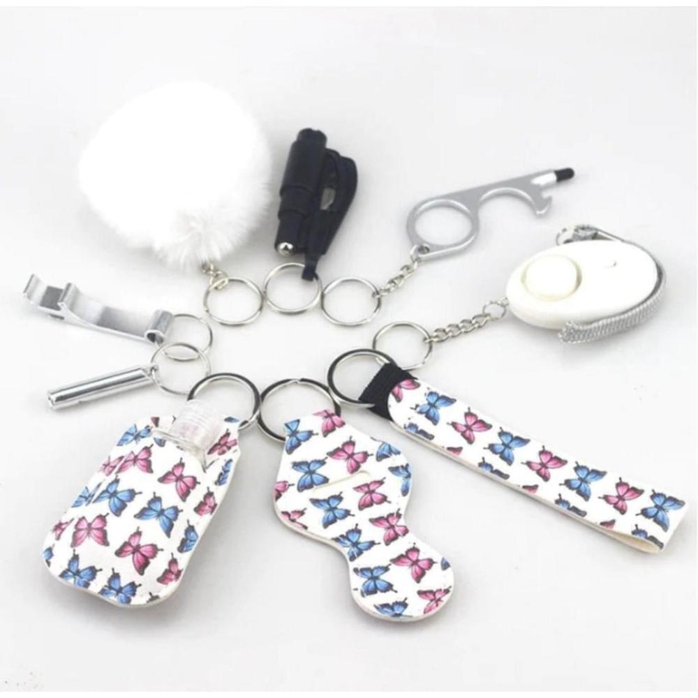 10-piece Self Defense Keychain in Butterfly Pattern